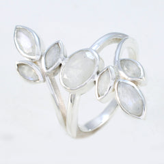 Victoria sterling silver ring with marquise white moonstone leaves for brides leaf design white gemstone ring