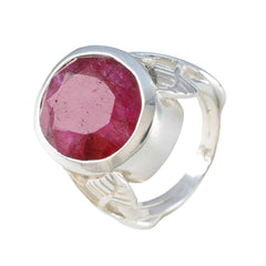 Mathilde Leafy Red Solitaire Ring with Gemstone