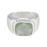 Putri Trendy Light Green Solitaire Ring Prehnite Green