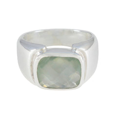 Putri Trendy Light Green Solitaire Ring Prehnite Green