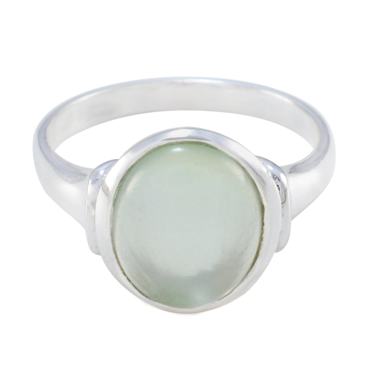 Hazel Modern Light Green Solitaire Ring Prehnite Green