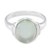 Hazel Modern Light Green Solitaire Ring Prehnite Green
