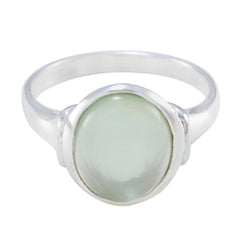 Hazel Modern Light Green Solitaire Ring Prehnite Green