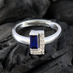 Ayesha Luxurious Blue Halo Ring with Gemstones