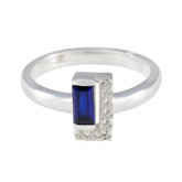 Ayesha Luxurious Blue Halo Ring with Gemstones Blue Sapphire CZ Blue