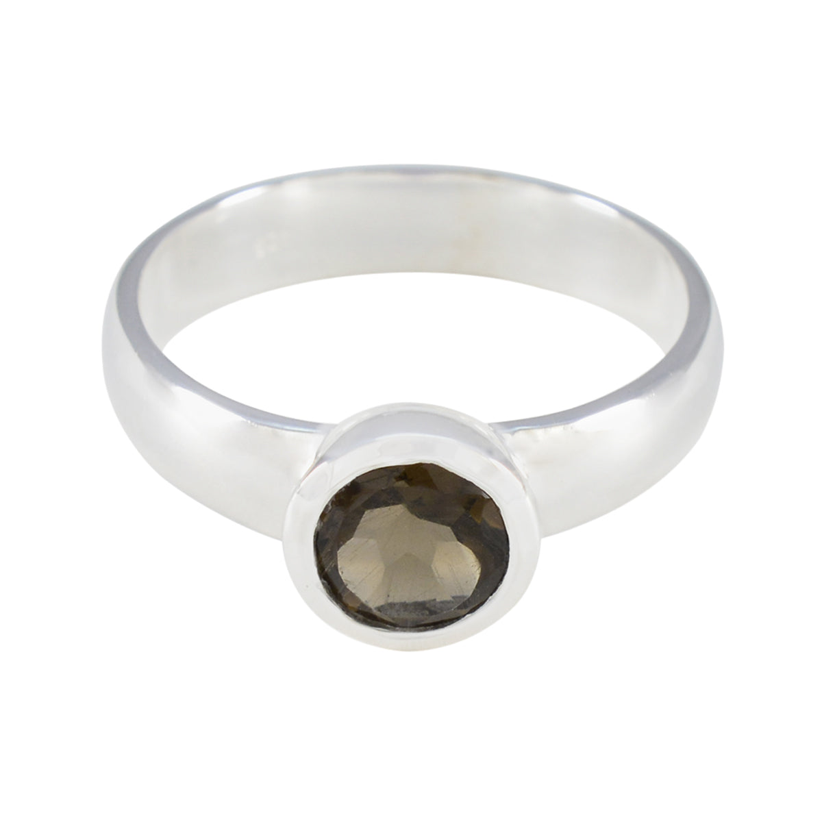 Dewi Luxurious Brown Solitaire Ring Smoky Quartz Brown