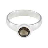 Dewi Luxurious Brown Solitaire Ring Smoky Quartz Brown