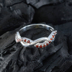 Sophia twisted sterling silver band with pave accents and luxurious red gemstone ring for elegant wear