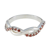 Sophia silver infinity twist ring with pave red stones luxurious red gemstone ring for elegant everyday wear