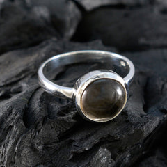 Giulia Modern Brown Solitaire Ring in Sterling Silver