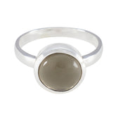 Giulia Modern Brown Solitaire Ring in Sterling Silver Smoky Quartz Brown