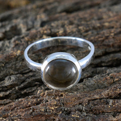 Giulia Modern Brown Solitaire Ring in Sterling Silver