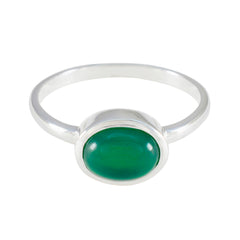 Emi Modern Green Solitaire Ring in Silver Green Onyx Green