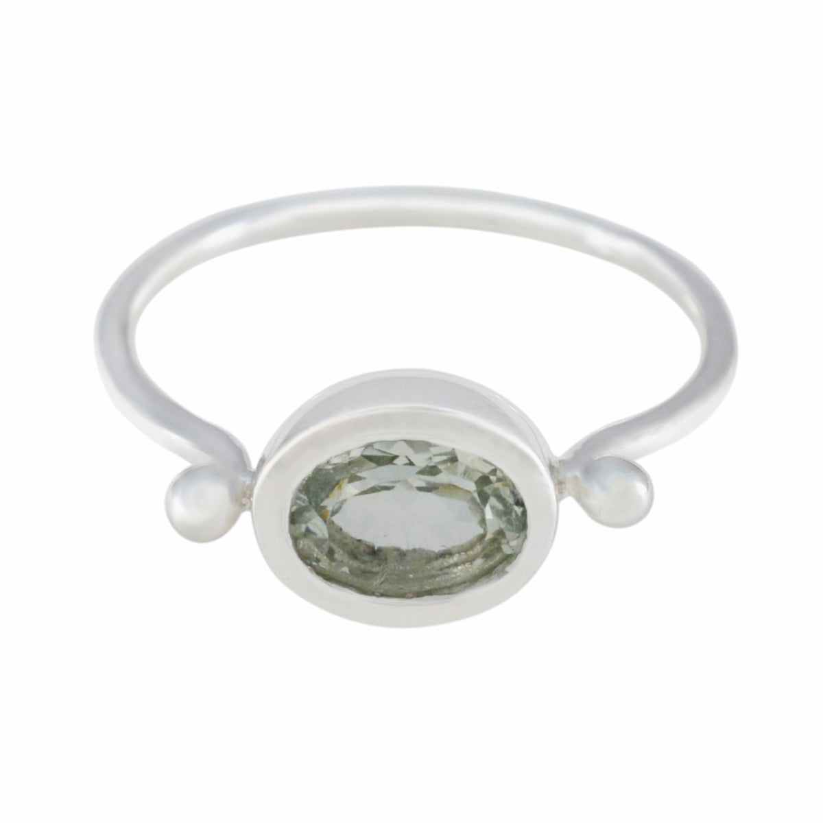 Ying Modern Light Green Solitaire Ring Green Amethyst Green