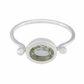 Ying Modern Light Green Solitaire Ring Green Amethyst Green