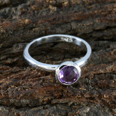 Yuki Modern Purple Solitaire Ring with Amethyst Gemstone