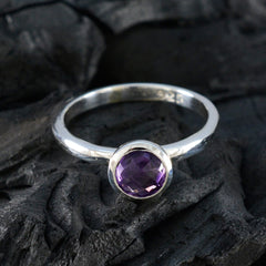 Yuki Modern Purple Solitaire Ring with Amethyst Gemstone