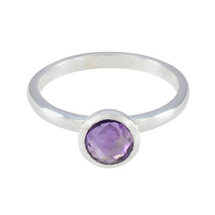 Yuki Modern Purple Solitaire Ring with Amethyst Gemstone Amethyst Purple