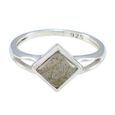 Addison Modern Solitaire Grey Ring Sterling Silver Labradorite Gray