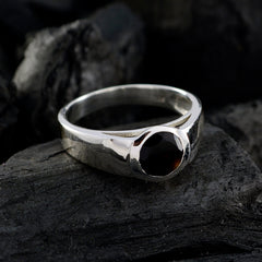 Hannah Modern Solitaire Ring with Black Stone