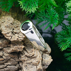 Hannah Modern Solitaire Ring with Black Stone