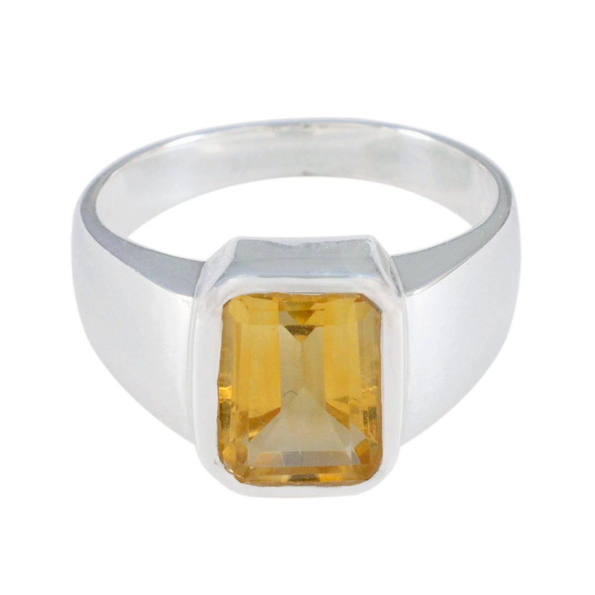 Clara Modern Yellow Solitaire Ring with Gemstone Citrine Yellow