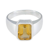 Clara Modern Yellow Solitaire Ring with Gemstone Citrine Yellow
