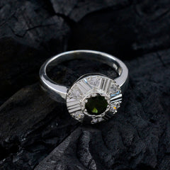 Meera Multicolor Halo Ring with Green Gemstone Accent