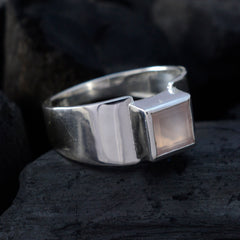 Bruna Pink Solitaire Ring for Women in Sterling Silver