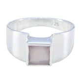 Bruna Pink Solitaire Ring for Women in Sterling Silver Rose Quartz Pink