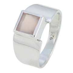 Bruna Pink Solitaire Ring for Women in Sterling Silver