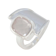 Hazel Pink Solitaire Ring with Unique Silver Design