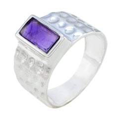 Isabelle Purple Gemstone Solitaire Ring in Sterling Silver