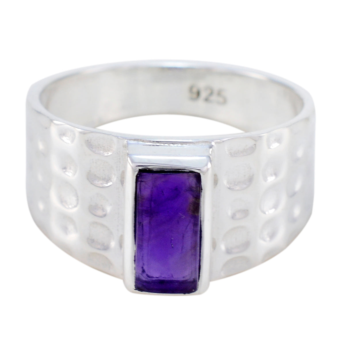 Isabelle Purple Gemstone Solitaire Ring in Sterling Silver Amethyst Purple