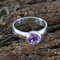 Grace Purple Solitaire Ring with Sterling Silver