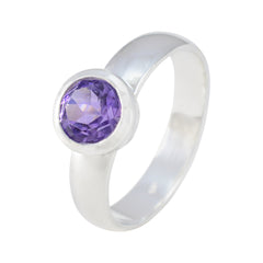 Grace Purple Solitaire Ring with Sterling Silver