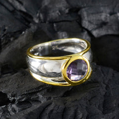 Nova Purple Solitaire Ring Sterling Silver Gold Plated