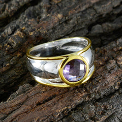 Nova Purple Solitaire Ring Sterling Silver Gold Plated