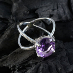 Mariana Purple Solitaire Ring India Silver Gemstone
