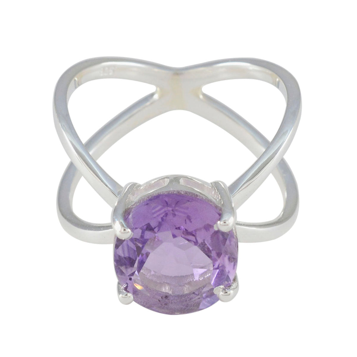 Mariana Purple Solitaire Ring India Silver Gemstone Amethyst Purple