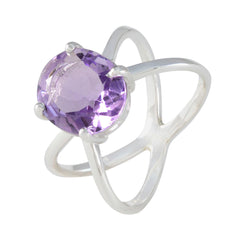 Mariana Purple Solitaire Ring India Silver Gemstone
