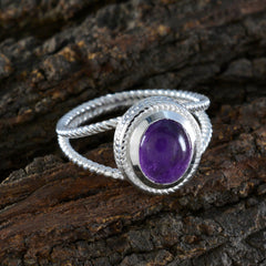 Ella Rope-Wire Purple Solitaire Ring