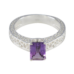 Andrea Abstract Purple Solitaire Ring Amethyst Purple