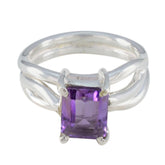 Ines Purple Solitaire Ring with Amethyst Gemstone Amethyst Purple