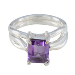 Ines Purple Solitaire Ring with Amethyst Gemstone Amethyst Purple