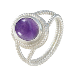 Ella Rope-Wire Purple Solitaire Ring