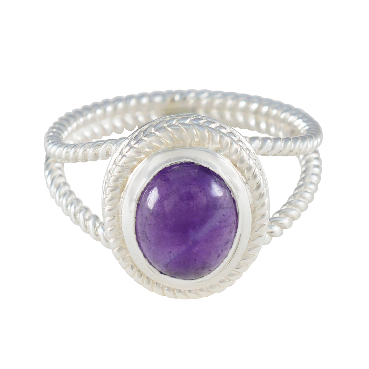 Ella Rope-Wire Purple Solitaire Ring Amethyst Purple