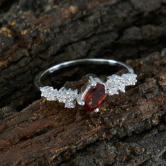 Chen Red Halo Gemstone Ring with Diamond Accents