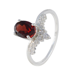 Katarina Red Halo Gemstone Ring with Silver Shine