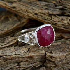 Ayesha Red Halo Ring for Women Sterling Silver Gemstone